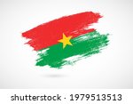 Happy independence day of Burkina Faso with vintage style brush flag background
