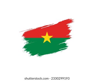 Happy Independence day Burkina Faso, Burkina Faso Independence day, Burkina Faso, Flag of Burkina Faso, 5th August, 5 August, National Day, Brush Flag Concept Vector illustration Eps Template Icon