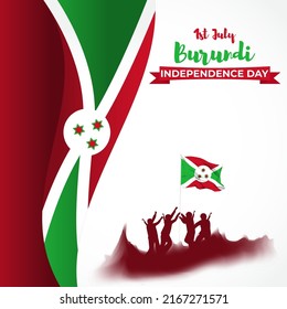 happy independence day Burundi vector illustartion