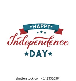 Happy Independence Day Calligraphy Hand Lettering Stock Vector (Royalty ...