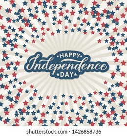 Happy Independence Day calligraphy hand lettering isolated on white. 4th of July celebration poster vector illustration. Easy to edit template for logo design, greeting card, banner, flyer, etc. 