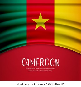 Happy independence day of Cameroon with stylish wavy flag background