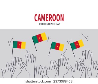  Feliz día de la independencia Cartel plano vectorial de Camerún