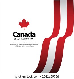 Happy Independence Day Canada Template Background Stock Vector (Royalty