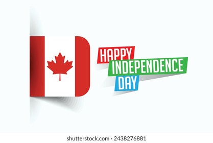 Happy Independence Day of Canada Vector illustration, national day poster, greeting template design, EPS Source File
