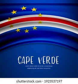 Happy independence day of Cape Verde with stylish wavy flag background