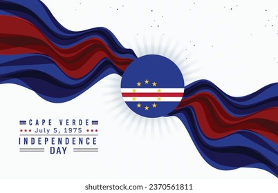 Happy Independence Day of Cape Verde with Flag