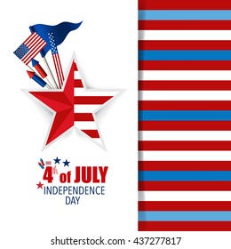 Happy independence day card, 4th of July, Vector abstract background.