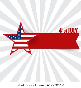 Happy independence day card, 4th of July, Vector abstract background.