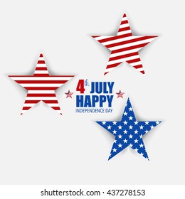 Happy independence day card, 4th of July, Vector abstract background.