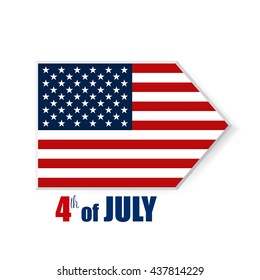 Happy independence day card, 4th of July, Vector abstract background.