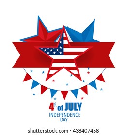 Happy independence day card, 4th of July, Vector abstract background.