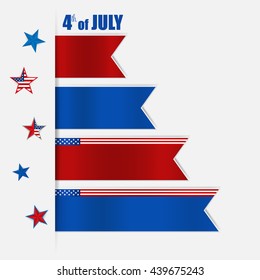 Happy independence day card, 4th of July, Vector abstract background.