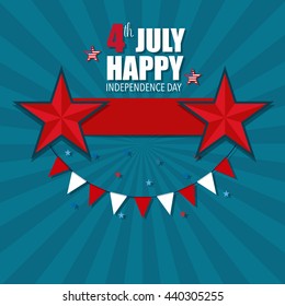 Happy independence day card, 4th of July, Vector abstract background.