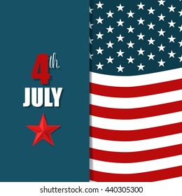 Happy independence day card, 4th of July, Vector abstract background.