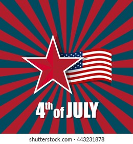 Happy independence day card, 4th of July, Vector abstract background.