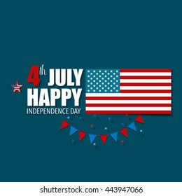 Happy independence day card, 4th of July, vector illustration.
