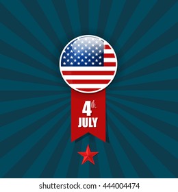 Happy independence day card, 4th of July, vector illustration.