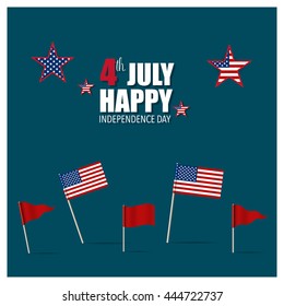 Happy independence day card, 4th of July, vector illustration.