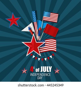 Happy independence day card, 4th of July, vector illustration.