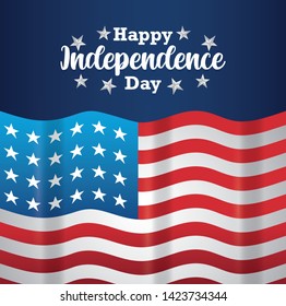 happy independence day card with flag