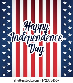 happy independence day card with flag