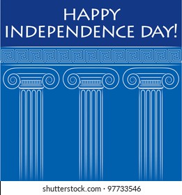 Happy Independence Day card for Greece in vector format.