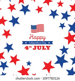 Happy independence day card United States of America, 4 th of July