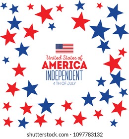Happy independence day card United States of America, 4 th of July