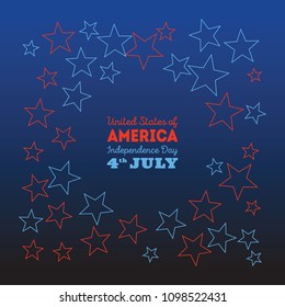 Happy independence day card United States of America, 4 th of July