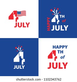 Happy independence day card United States of America, 4 th of July