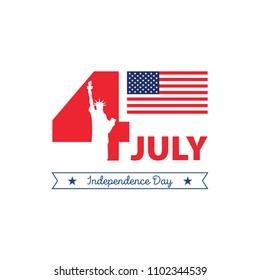 Happy independence day card United States of America, 4 th of July