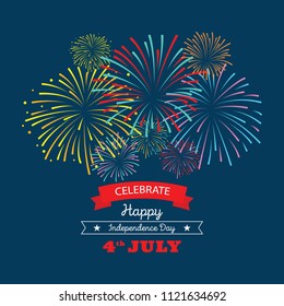 Happy independence day card United States of America, 4 th of July, greeting card.