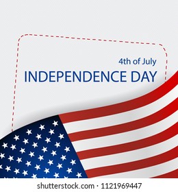 Happy independence day card United States of America. American Flag paper design, vector illustration.
