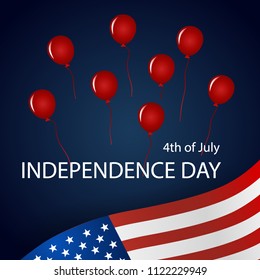 Happy independence day card United States of America. American Flag paper design, vector illustration.