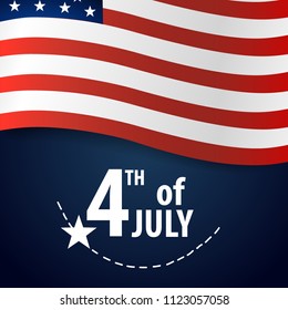 Happy independence day card United States of America. American Flag paper design, vector illustration.