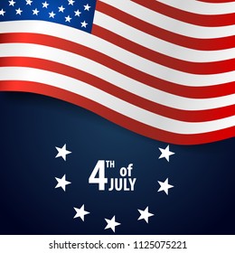 Happy independence day card United States of America. American Flag paper design, vector illustration.