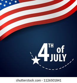 Happy independence day card United States of America. American Flag paper design, vector illustration.