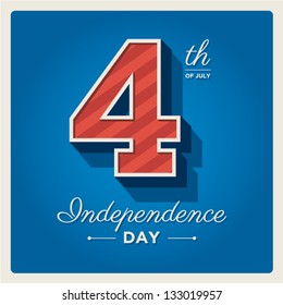 Happy independence day card United States of America, 4 th of July, with fonts