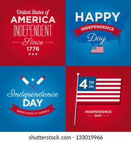 Happy independence day card United States of America, 4 th of July, with fonts