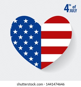 Happy independence day card United States of America. American Flag paper design, vector illustration.

