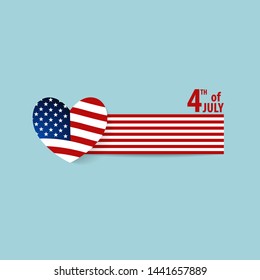 Happy independence day card United States of America. American Flag paper design, vector illustration.

