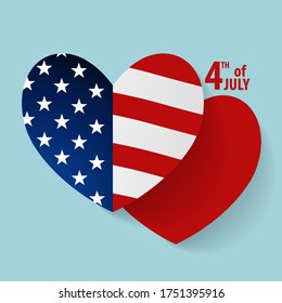 Happy independence day card United States of America. American Flag paper design, vector illustration.

