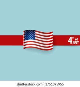 Happy independence day card United States of America. American Flag paper design, vector illustration.

