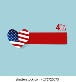 Happy independence day card United States of America. American Flag paper design, vector illustration.


