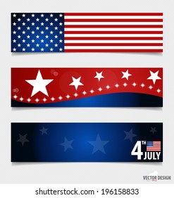 Happy independence day card United States of America. American Flag paper design, vector illustration.