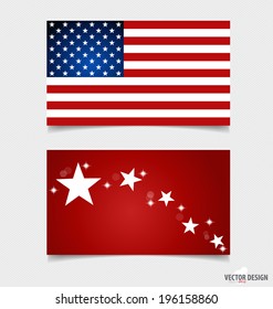 Happy independence day card United States of America. American Flag paper design, vector illustration.