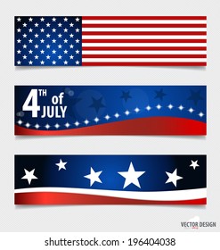 Happy independence day card United States of America. American Flag paper design, vector illustration.