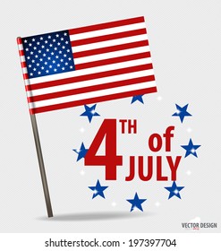 Happy independence day card United States of America. American Flag design, vector illustration.