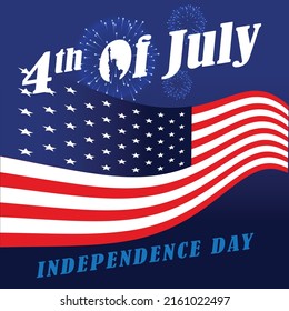 Happy independence day card United States of America. American Flag paper design, vector illustration.